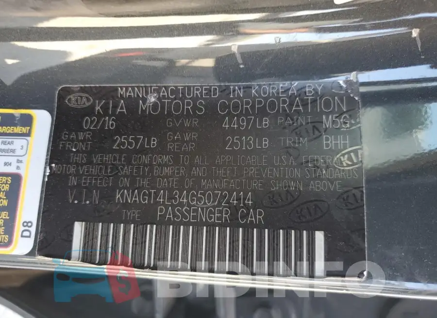 KNAGT4L34G5072414 Photo# 12