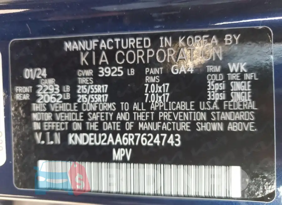 KNDEU2AA6R7624743 Photo# 13