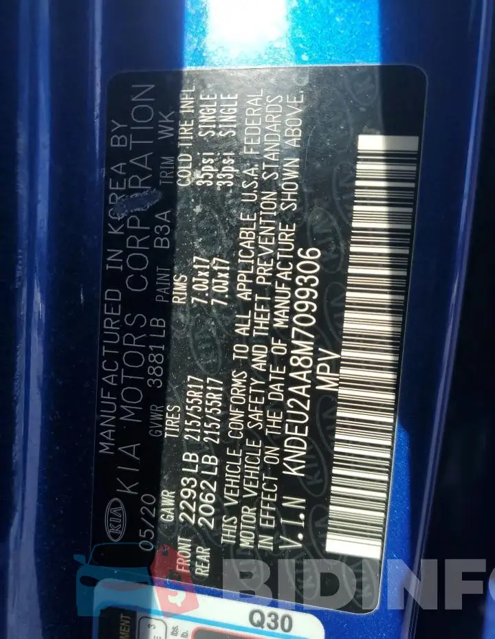 KNDEU2AA8M7099306 Photo# 13