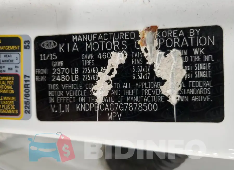 KNDPBCAC7G7878500 Photo# 13