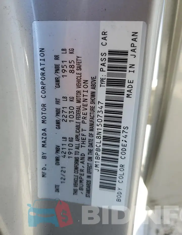 JM1BPBCL8N1507347 Photo# 12