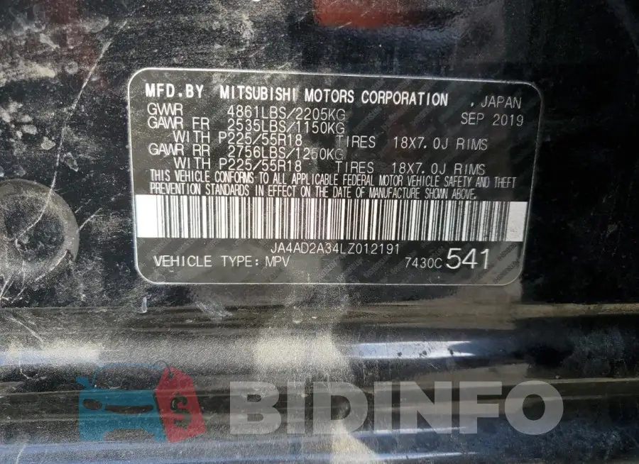 JA4AD2A34LZ012191 Photo# 13