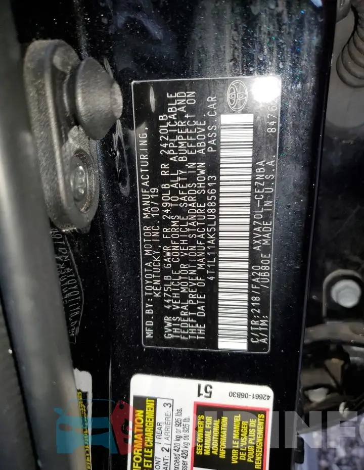 4T1L11AK5LU885613 Photo# 12