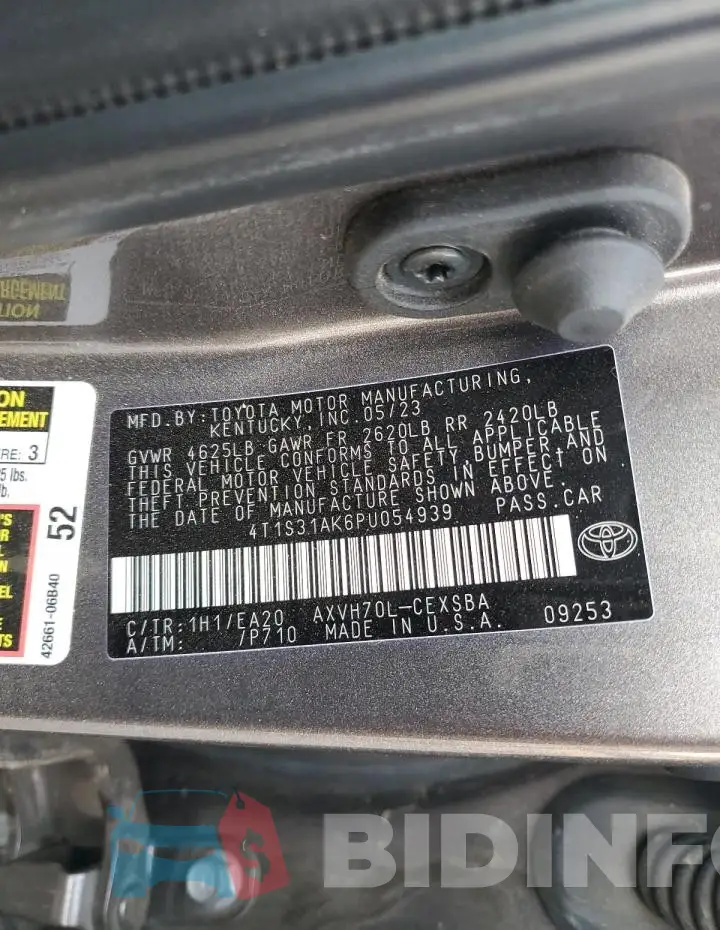 4T1S31AK6PU054939 Photo# 12
