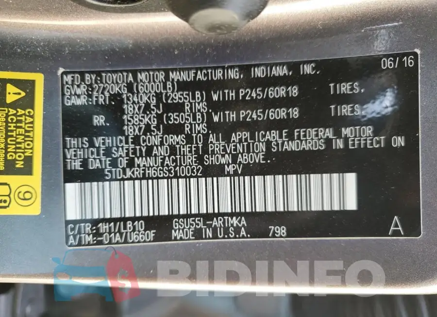 5TDJKRFH6GS310032 Photo# 13