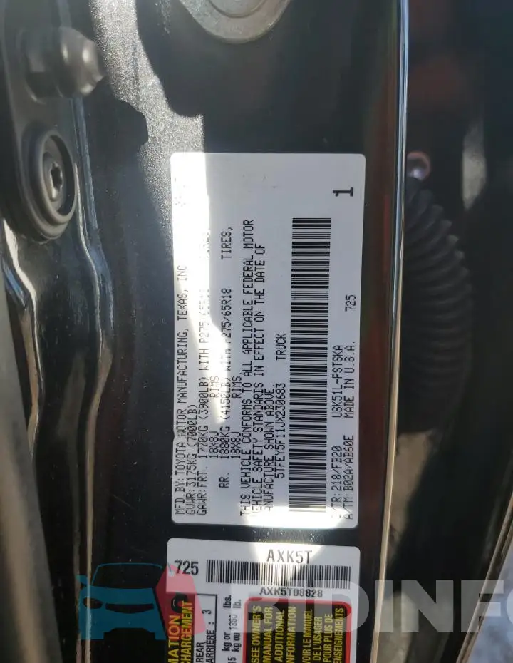 5TFEY5F11JX230683 Photo# 12