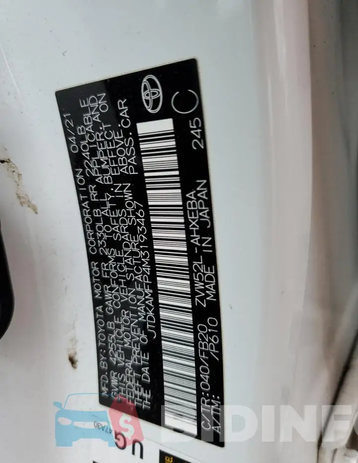 JTDKAMFP4M3193467 Photo# 13