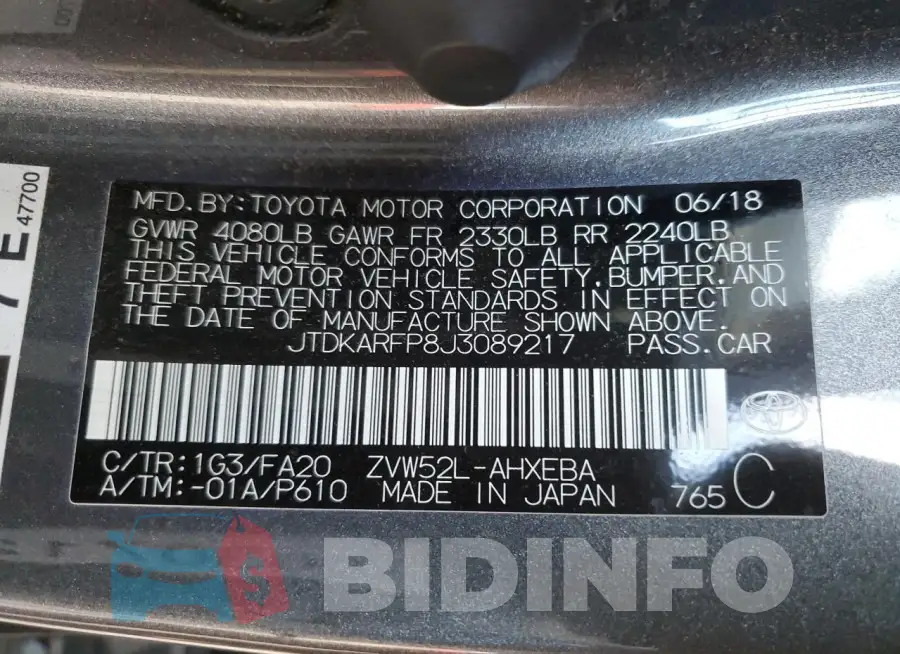 JTDKARFP8J3089217 Photo# 12