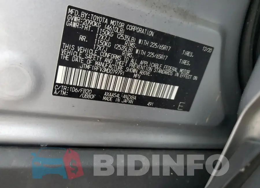 JTMF1RFV3MD079791 Photo# 13