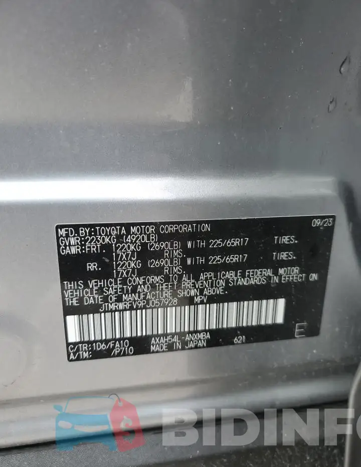 JTMRWRFV9PJ057928 Photo# 13