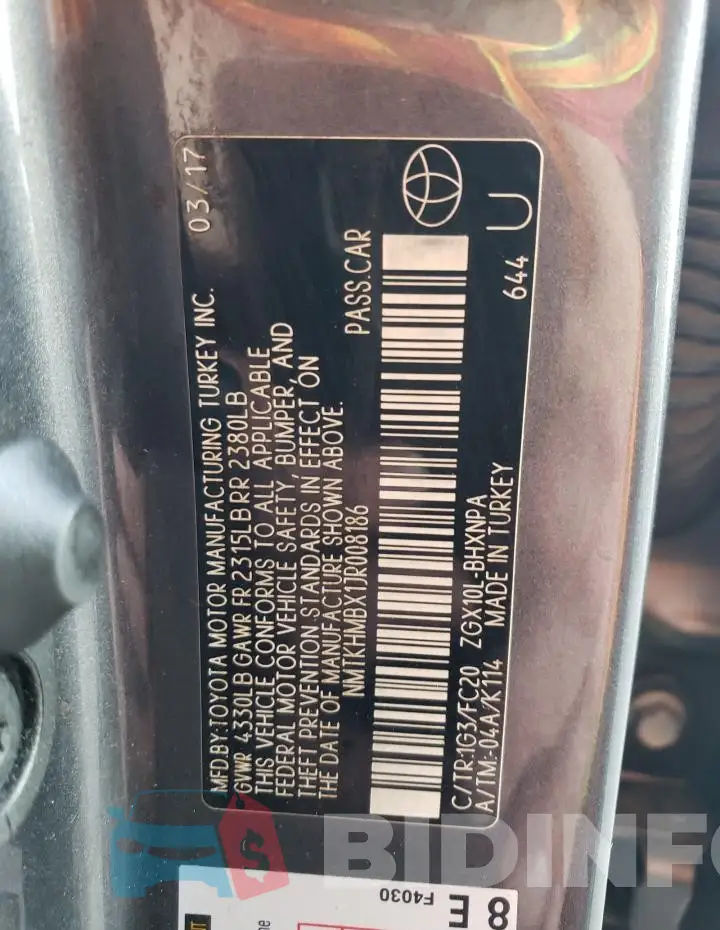 NMTKHMBX1JR008186 Photo# 12