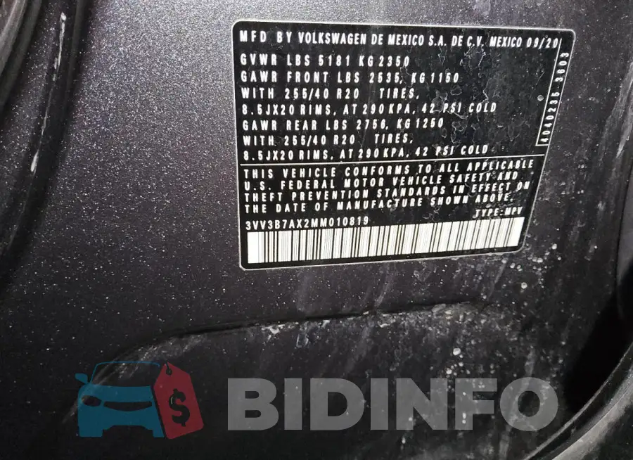 3VV3B7AX2MM010819 Photo# 13