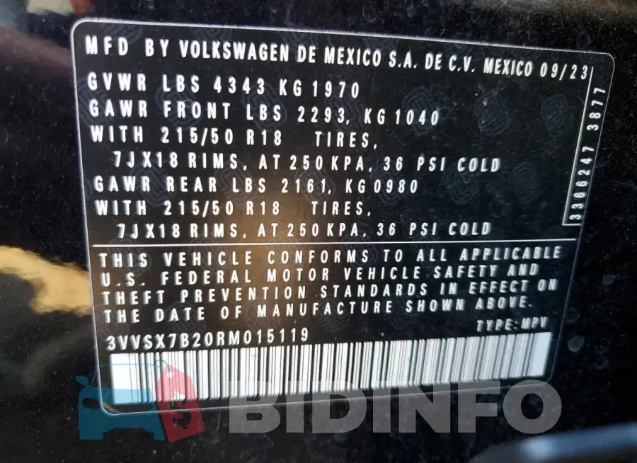 3VVSX7B20RM015119 Photo# 13