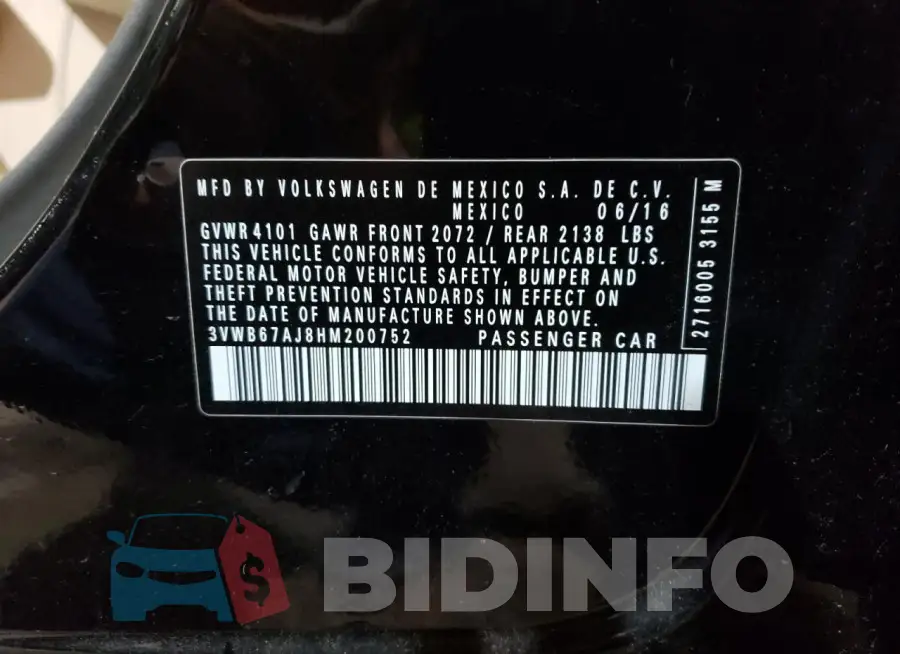 3VWB67AJ8HM200752 Photo# 12