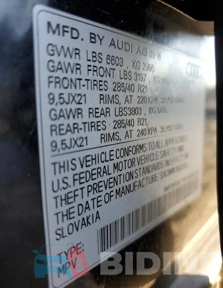 WA1VAAF76HD030762 Photo# 13