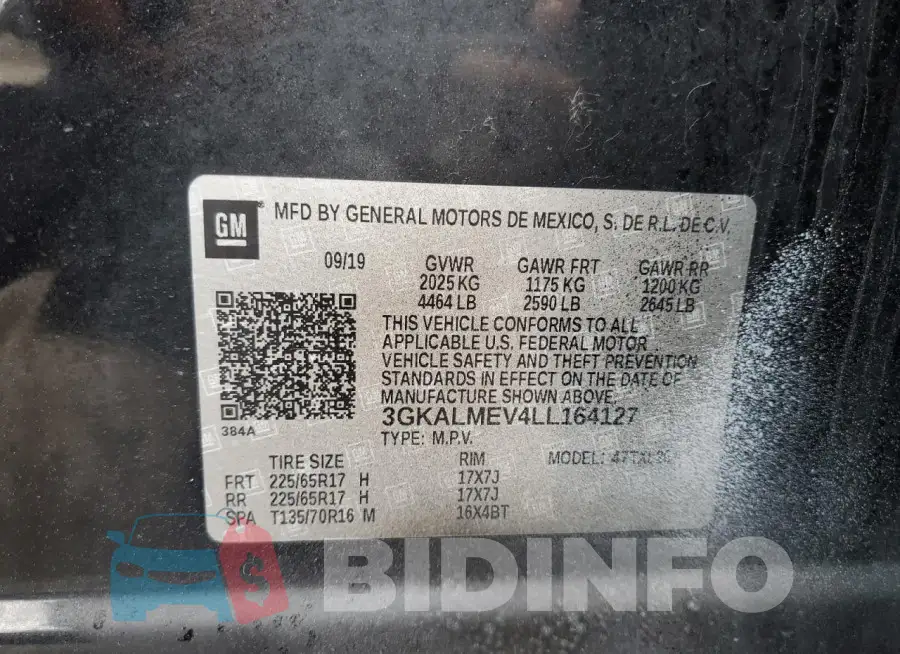 3GKALMEV4LL164127 Photo# 14