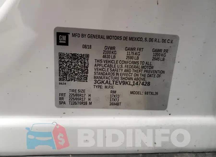 3GKALTEV9KL147428 Photo# 13