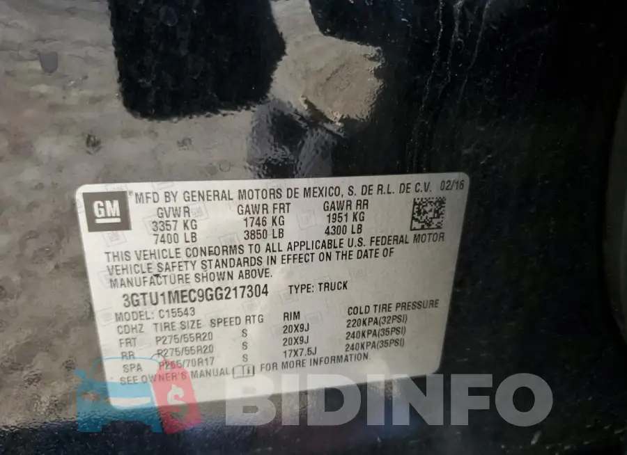 3GTU1MEC9GG217304 Photo# 12