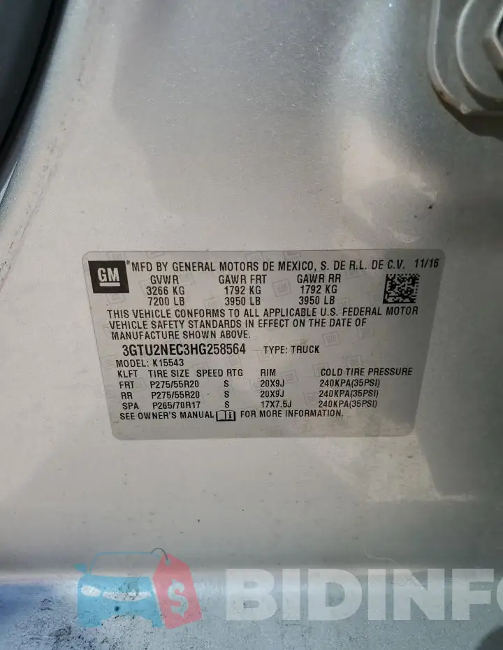 3GTU2NEC3HG258564 Photo# 12