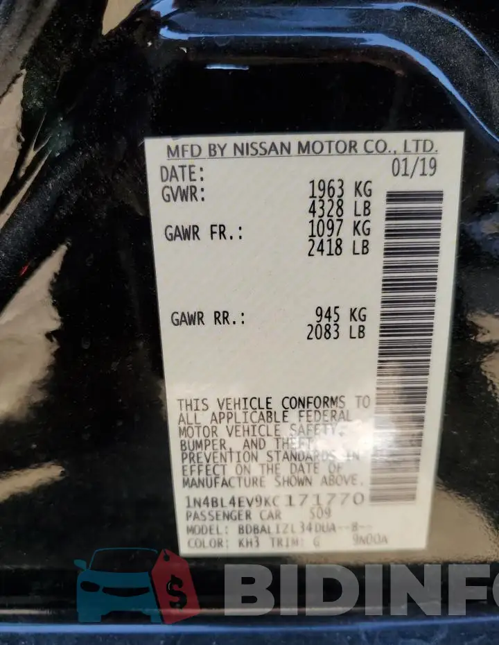 1N4BL4EV9KC171770 Photo# 12