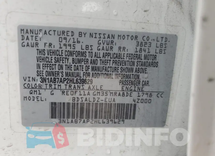 3N1AB7AP2HL639629 Photo# 12