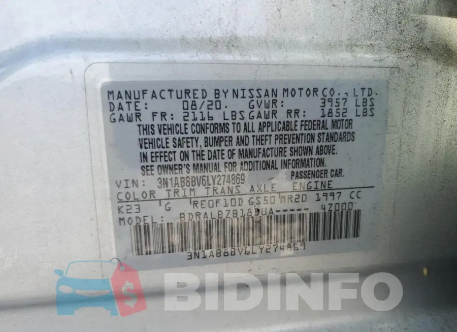 3N1AB8BV6LY274869 Photo# 12