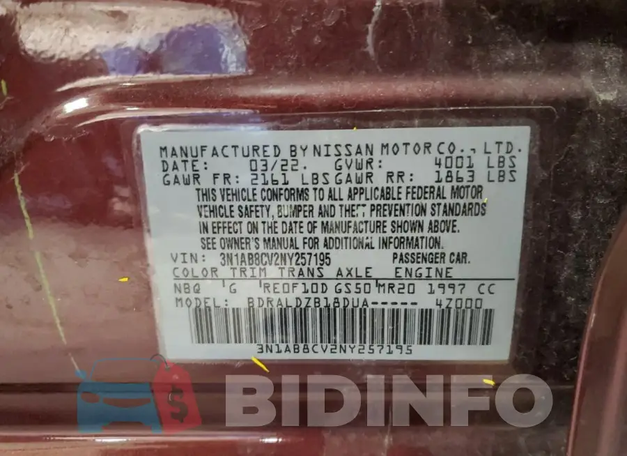 3N1AB8CV2NY257195 Photo# 12