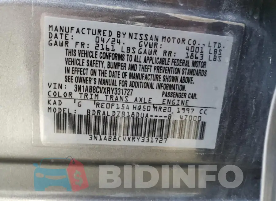 3N1AB8CVXRY331727 Photo# 12