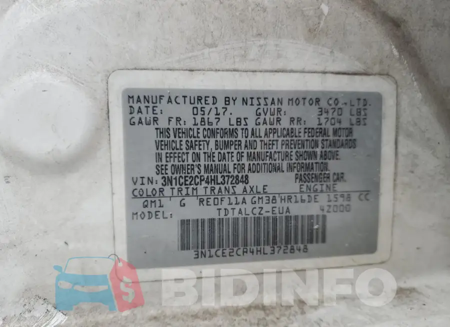 3N1CE2CP4HL372848 Photo# 12