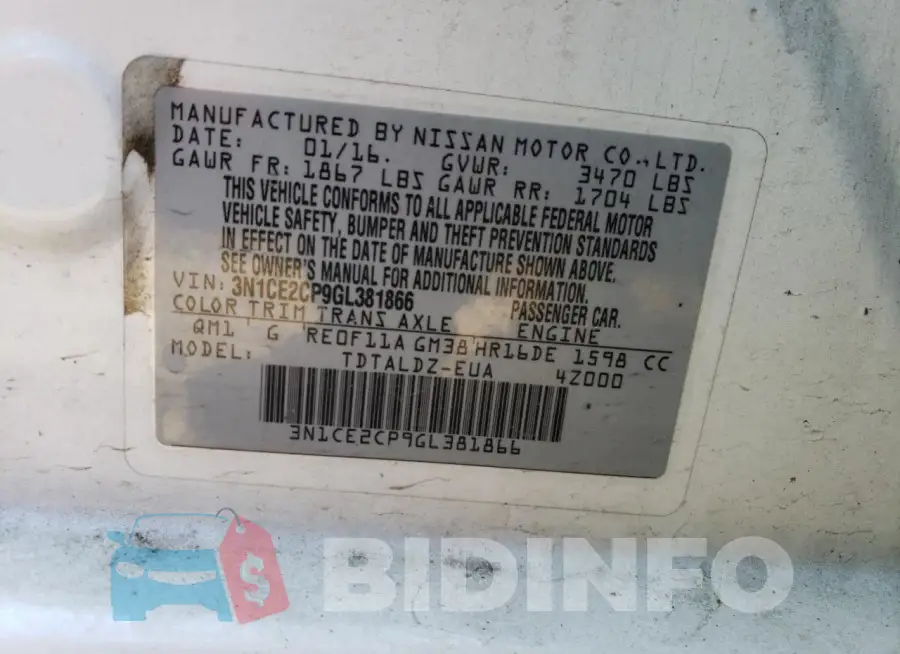 3N1CE2CP9GL381866 Photo# 12