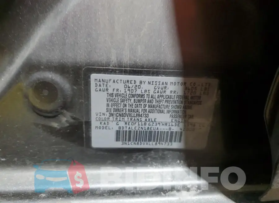 3N1CN8DVXLL894733 Photo# 12