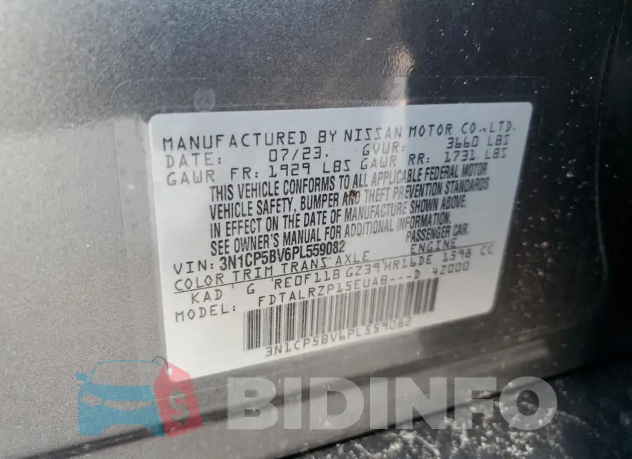 3N1CP5BV6PL559082 Photo# 14