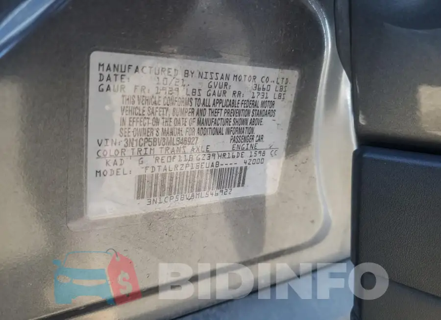 3N1CP5BV8ML546927 Photo# 13