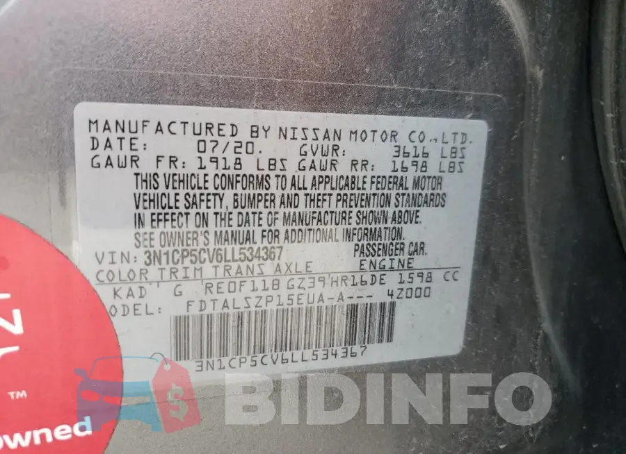 3N1CP5CV6LL534367 Photo# 12