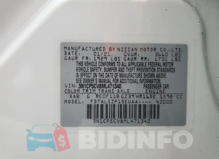 3N1CP5CV8ML471340 Photo# 14
