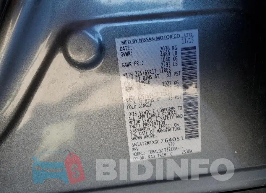 5N1AT2MTXGC764051 Photo# 13
