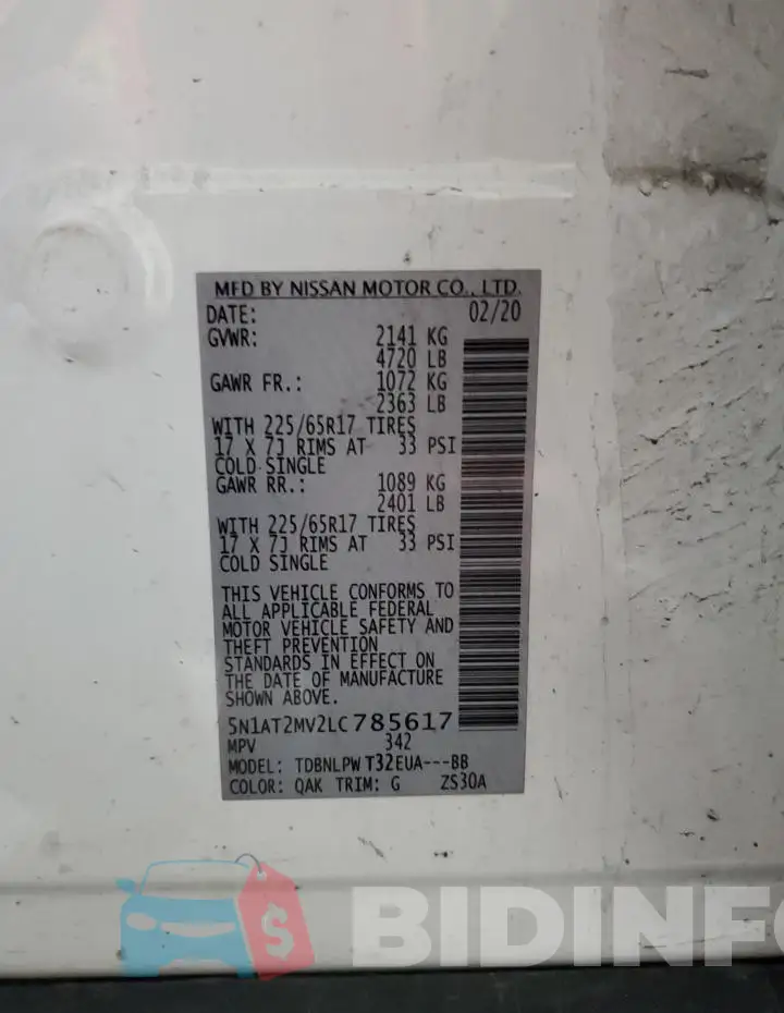 5N1AT2MV2LC785617 Photo# 14