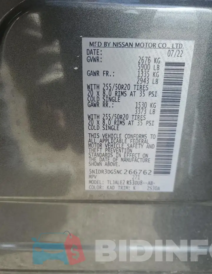 5N1DR3DG5NC266762 Photo# 14