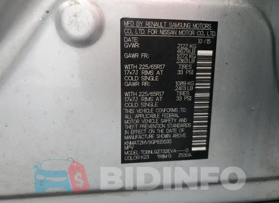 KNMAT2MV9GP615533 Photo# 13