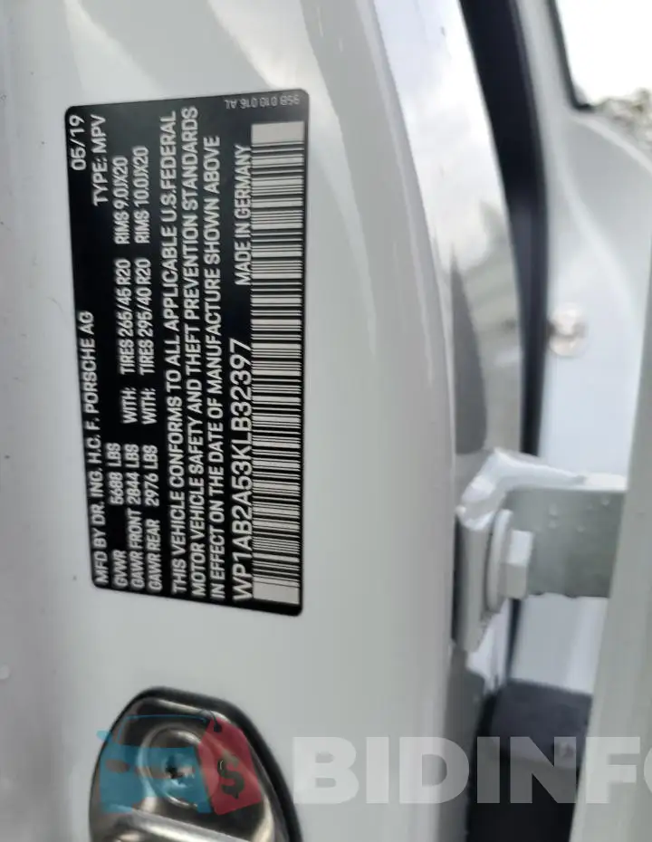 WP1AB2A53KLB32397 Photo# 13
