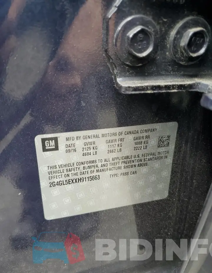 2G4GL5EXXH9115663 Photo# 12