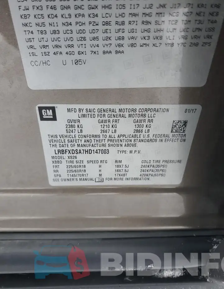 LRBFXDSA7HD147003 Photo# 12