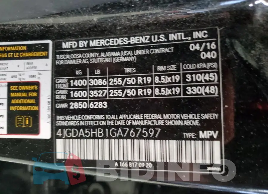 4JGDA5HB1GA767597 Photo# 13