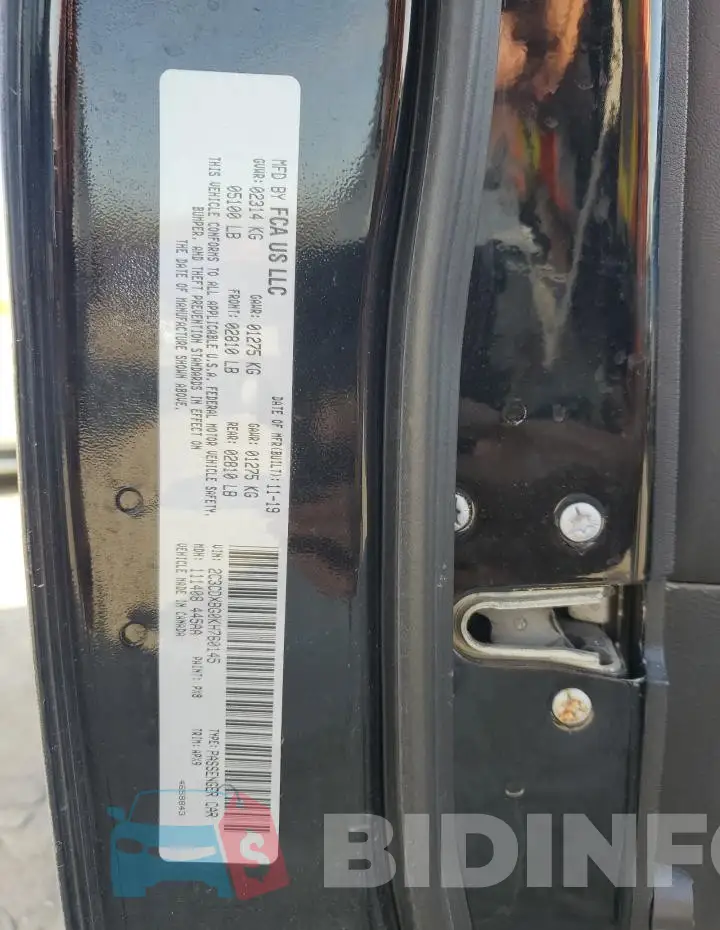 2C3CDXBG0KH760145 Photo# 12