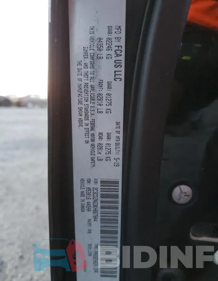 2C3CDZAG3KH667844 Photo# 12