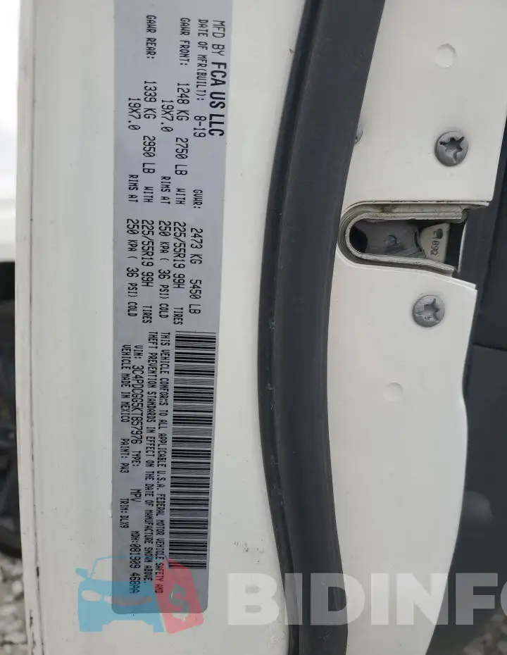 3C4PDCGG5KT857976 Photo# 12