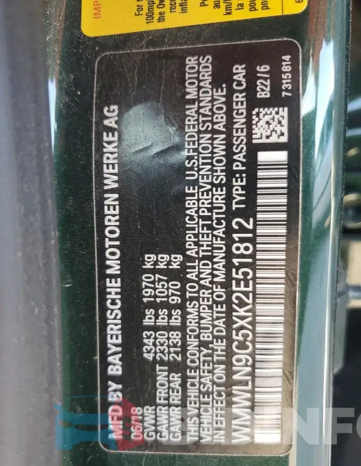 WMWLN9C5XK2E51812 Photo# 13