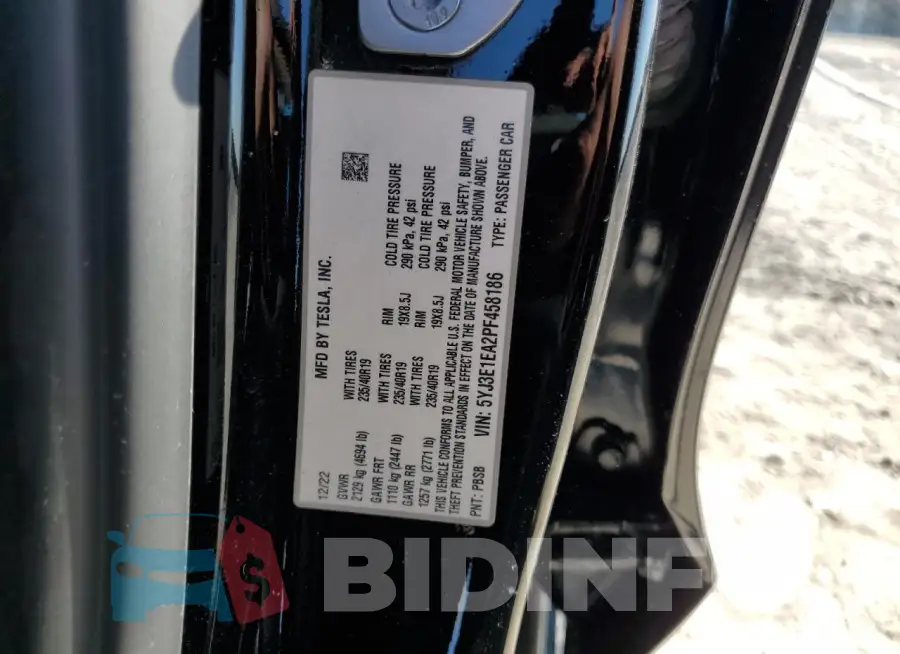 5YJ3E1EA2PF458186 Photo# 12