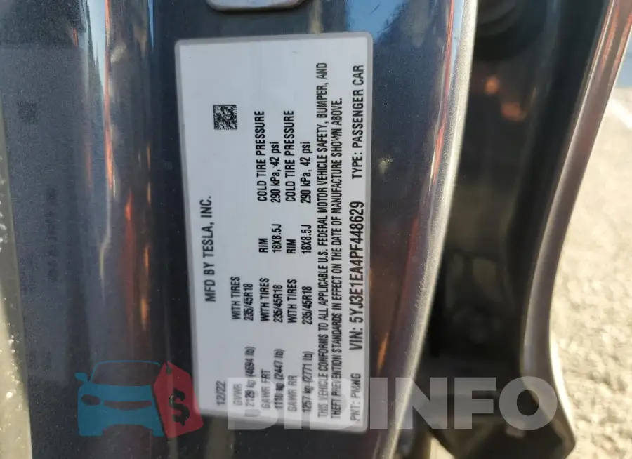 5YJ3E1EA4PF448629 Photo# 12