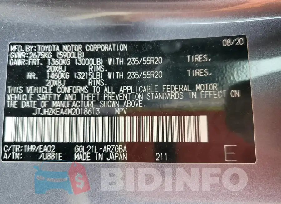 JTJHZKEA4M2018613 Photo# 13